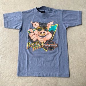 Vintage Harley Davidson Born Wild 3D Emblem Tee 90’s